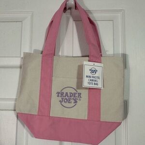 Trader Joe’s Mini Pastel Canvas Tote- Pink
